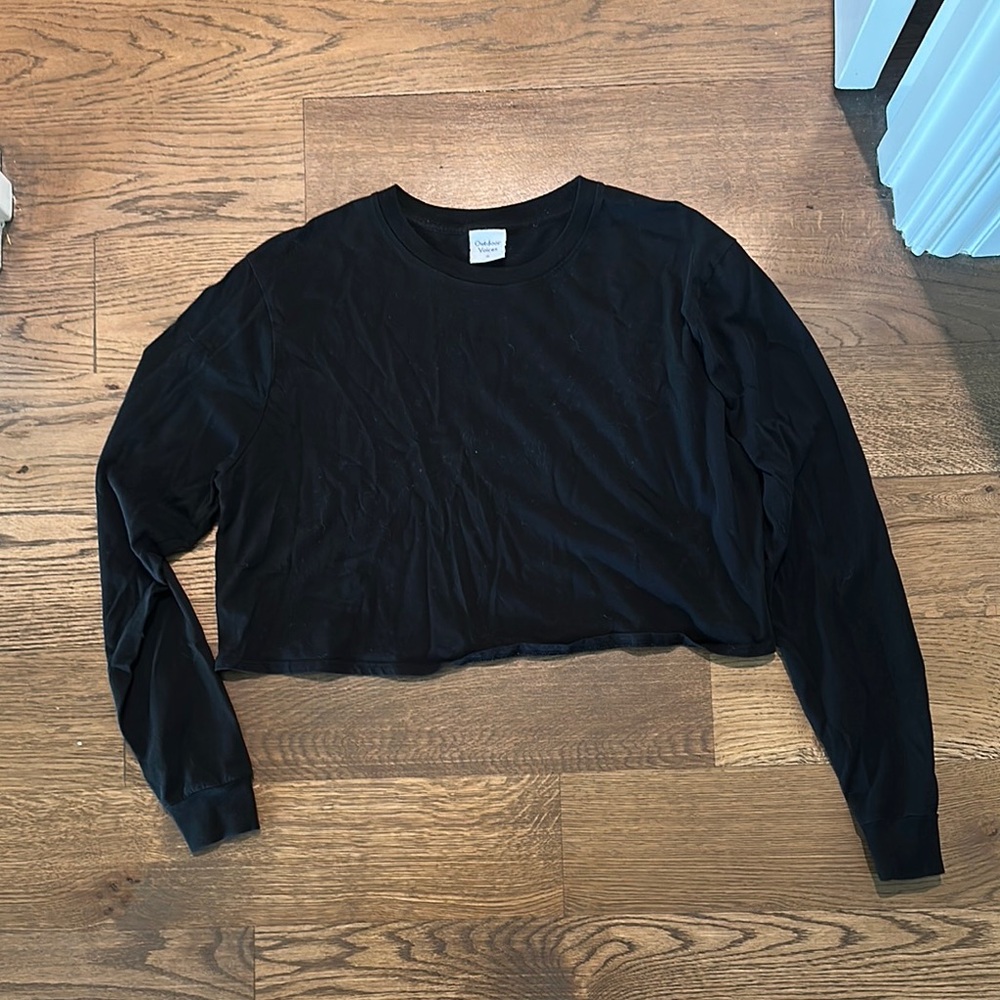 Outdoor Voices Black Cropped Long Sleeve